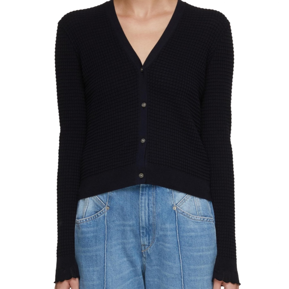Theory Women's V-Neck Waffle Knit Cardigan